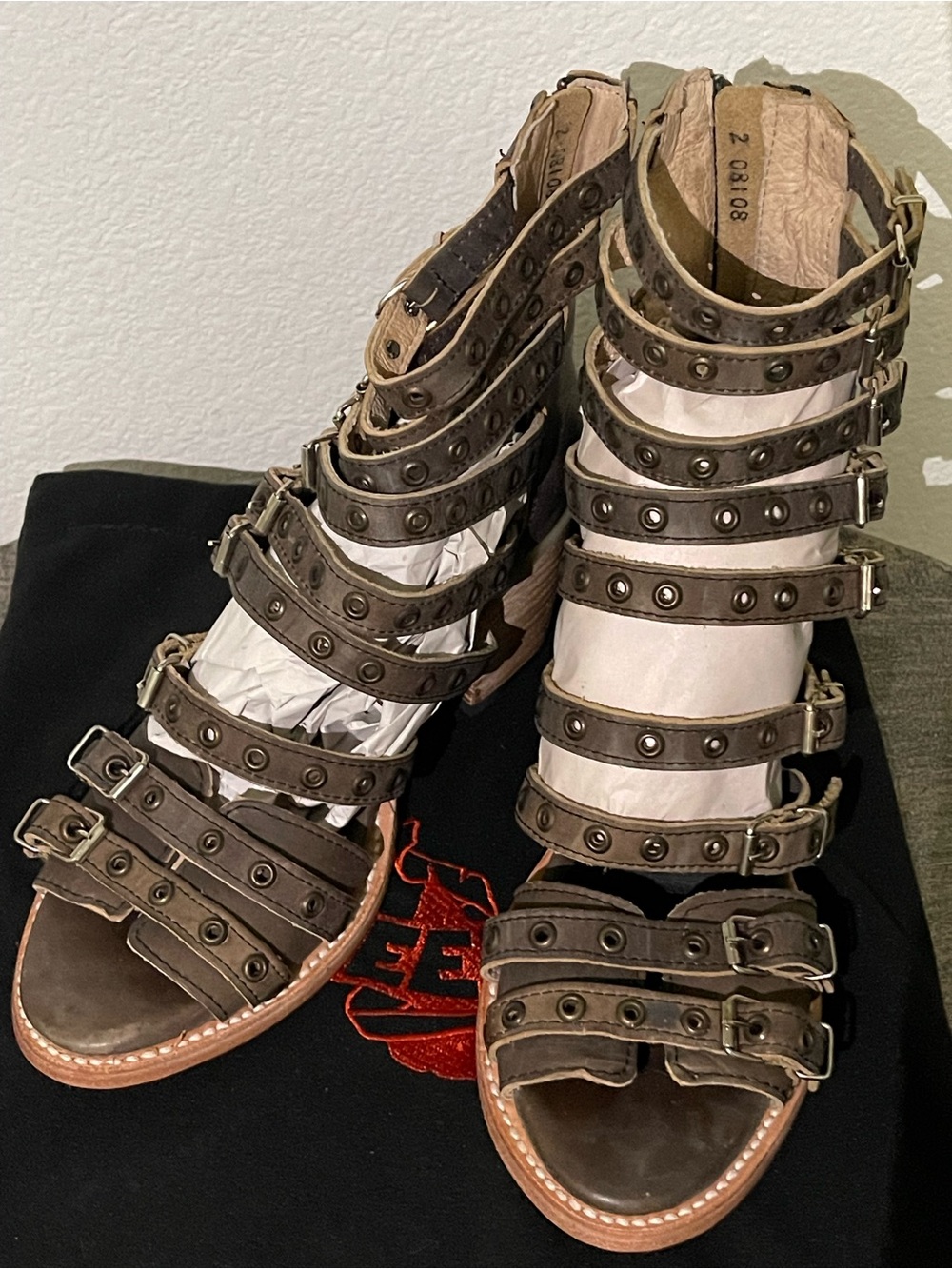 Freebird by Steven Olive Multi-Strap Stud Gladiator Sandal